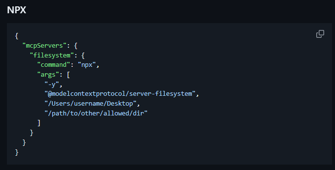 MCP filesystem 설정